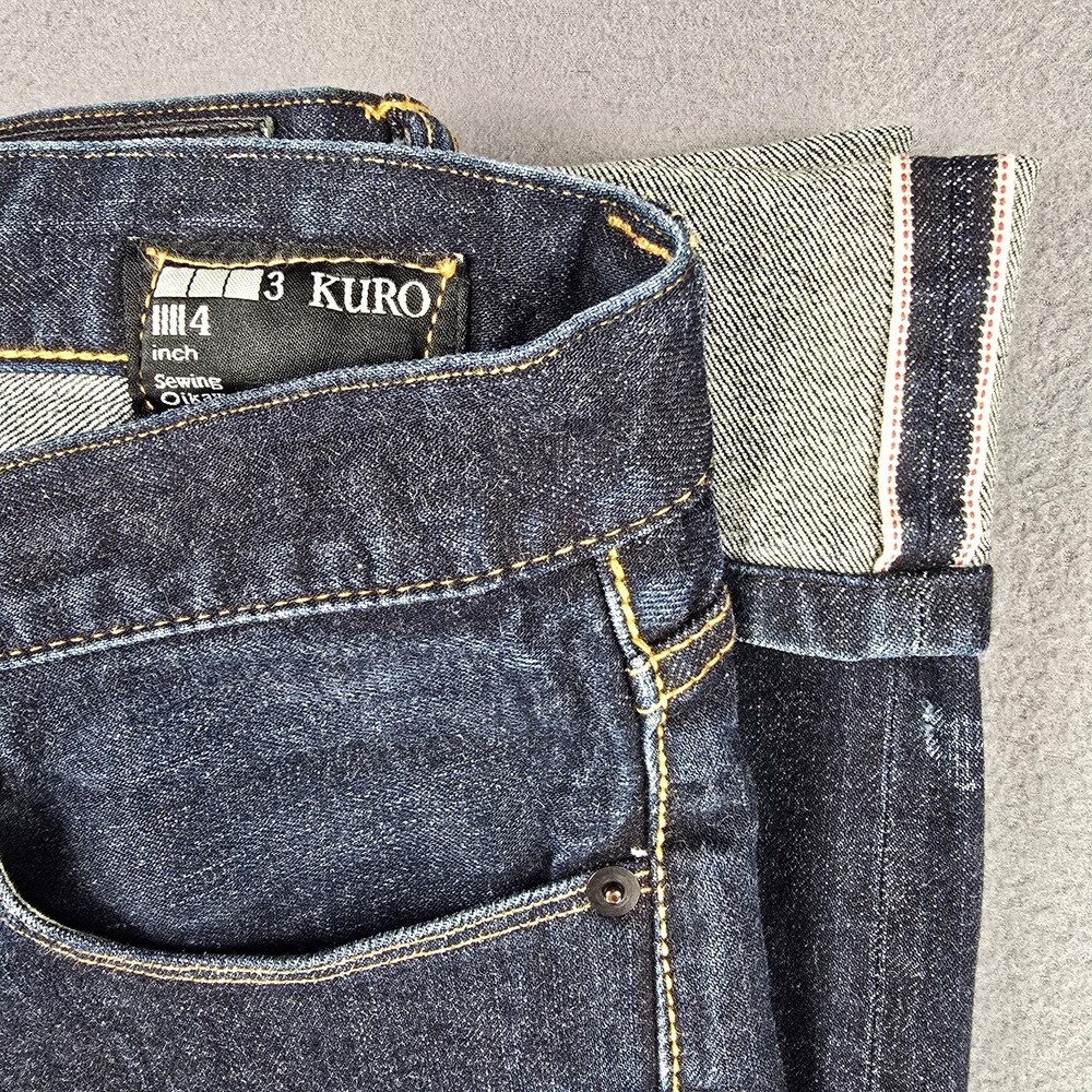 Kuro Diamante Jeans Mens 32x30 Blue Selvedge Straight Leg Denim Made In Japan